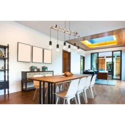 Globo Pendelleuchte HERMINE 60 W, L X B X H: 28,5 X 9 X 115 Cm, Schwarz, E27, Anzahl Leuchtmittel: 6 Stk.