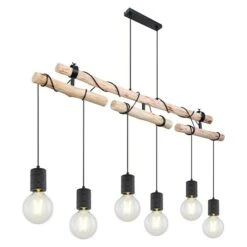 Globo Pendelleuchte HERMINE 60 W, L X B X H: 28,5 X 9 X 115 Cm, Schwarz, E27, Anzahl Leuchtmittel: 6 Stk. -Beleuchtung 12 1834