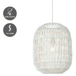 Home Sweet Home Rope Pendelleuchte Rund Ø X H: 350 Mm X 120 Cm, Weiß -Beleuchtung 12 1839