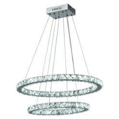 Tween Light LED-Pendelleuchte Rund Crystal Kaltweiß, Höhe: 128 Cm