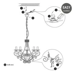 Home Sweet Home Kronleuchter Country Höhe: 102 Cm -Beleuchtung 12 1875