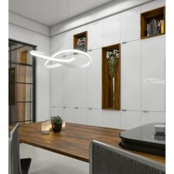 WOFI LED-Pendelleuchte Salo 28 W, L X B X H: 50 X 45 X 150 Cm, Weiß, Warmweiß 8 WOFI LED-Pendelleuchte Salo 28 W, L X B X H: 50 X 45 X 150 Cm, Weiß, Warmweiß -Beleuchtung 12 1885