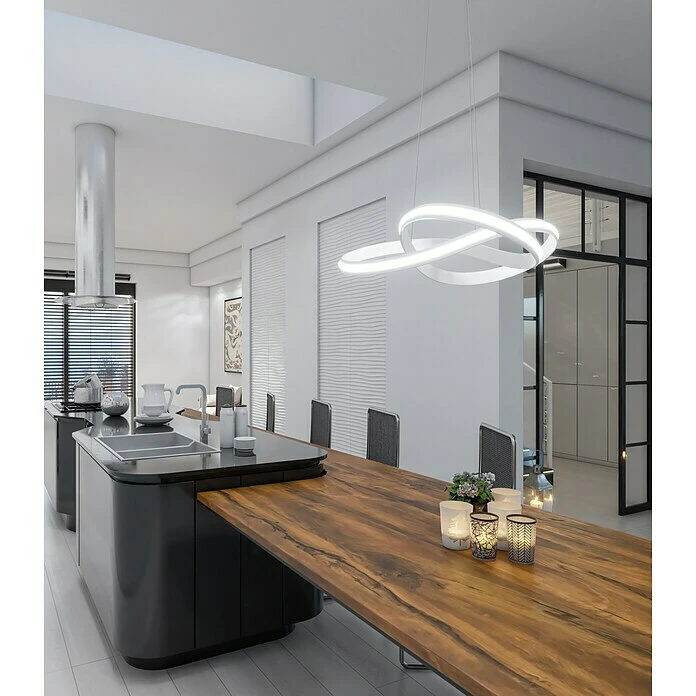 WOFI LED-Pendelleuchte Salo 28 W, L X B X H: 50 X 45 X 150 Cm, Weiß, Warmweiß 5 WOFI LED-Pendelleuchte Salo 28 W, L X B X H: 50 X 45 X 150 Cm, Weiß, Warmweiß – Bild 3