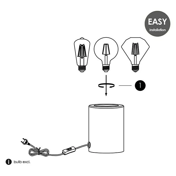 Home Sweet Home Lampenfuß Dry 10 W, E27, Weiß, Höhe: 10 Cm 8 Home Sweet Home Lampenfuß Dry 10 W, E27, Weiß, Höhe: 10 Cm – Bild 6