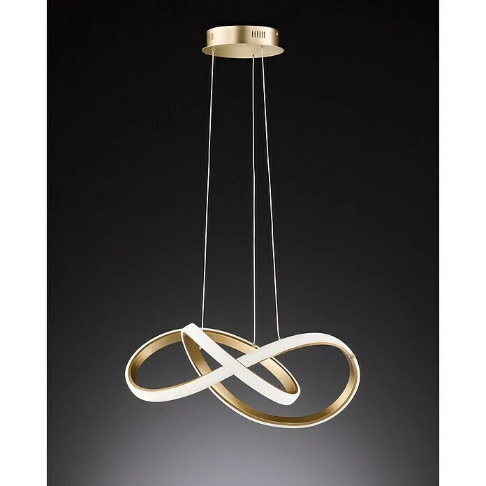 WOFI Indigo LED-Pendelleuchte 44 W, L X B X H: 55 X 55 X 27 Cm, Gold-matt, Warmweiß 3 WOFI Indigo LED-Pendelleuchte 44 W, L X B X H: 55 X 55 X 27 Cm, Gold-matt, Warmweiß