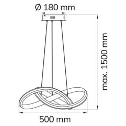 WOFI LED-Pendelleuchte Salo 28 W, L X B X H: 50 X 45 X 150 Cm, Schwarz, Warmweiß -Beleuchtung 12 1899