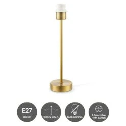 Home Sweet Home Lampenfuß Single 40 W, Farbe: Messing, Höhe: 37 Cm -Beleuchtung 12 19