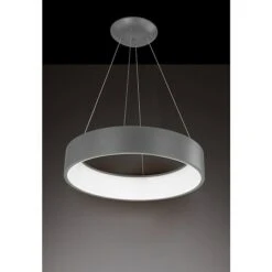 WOFI Pure LED-Pendelleuchte Rund 32 W, Ø X H: 45 X 11 Cm, Grau, Warmweiß