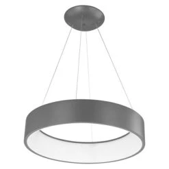 WOFI Pure LED-Pendelleuchte Rund 32 W, Ø X H: 45 X 11 Cm, Grau, Warmweiß -Beleuchtung 12 1907