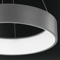 WOFI Pure LED-Pendelleuchte Rund 32 W, Ø X H: 45 X 11 Cm, Grau, Warmweiß -Beleuchtung 12 1908