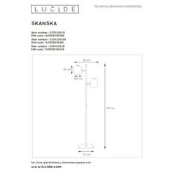 Lucide LED-Stehleuchte Skanska 10 W, Höhe: 141 Cm, Warmweiß -Beleuchtung 12 1972
