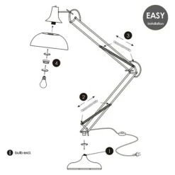 Home Sweet Home Job Stehleuchte Ø X H: 38 Cm X 1,8 M, Sandweiß -Beleuchtung 12 1977