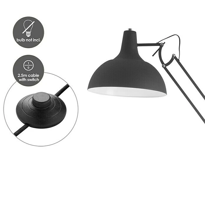 Home Sweet Home Job Stehleuchte Ø X H: 38 Cm X 1,8 M, Schwarz 6 Home Sweet Home Job Stehleuchte Ø X H: 38 Cm X 1,8 M, Schwarz – Bild 4