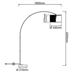 Brilliant Wiley Stehleuchte 42 W, Höhe: 200 Cm, Schwarz, E27 -Beleuchtung 12 2022