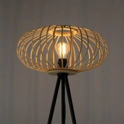 LeuchtenDirekt Racoon Stehleuchte 40 W, Höhe: 150 Cm, Schwarz, Natur, E27 -Beleuchtung 12 2075