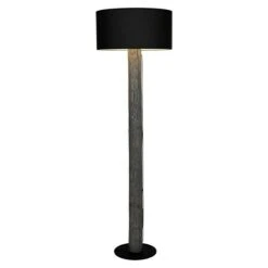 Beleuchtung 39 Spotlight Stehleuchte Pinia Floor 60 W, Grau/Gebeizte Kiefer, Schwarz, E27