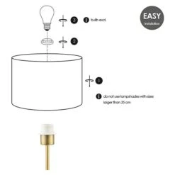 Home Sweet Home Lampenfuß Single 40 W, Farbe: Messing, Höhe: 37 Cm -Beleuchtung 12 22