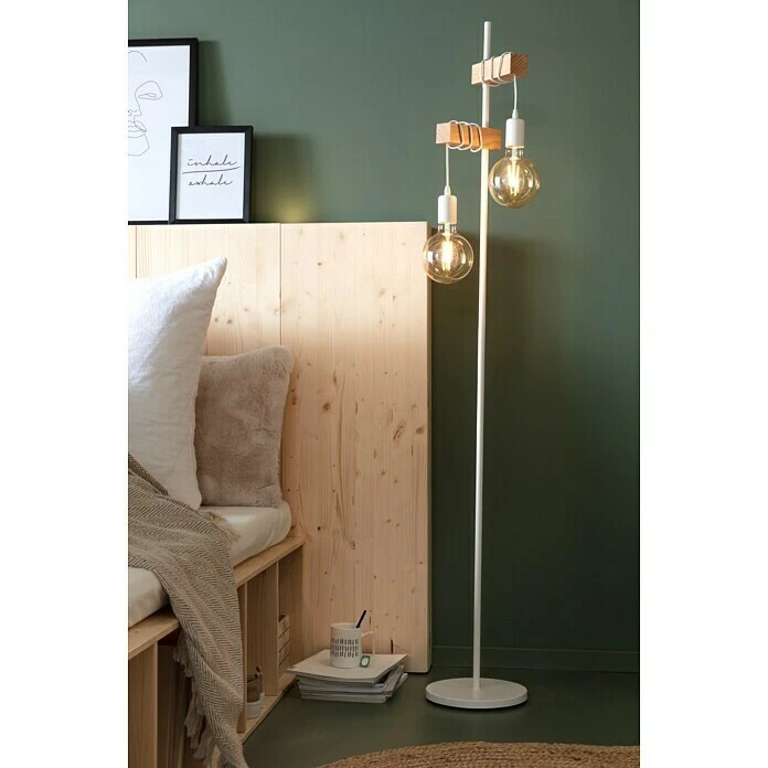 Eglo Townshend Stehleuchte B X H: 25 X 166,5 Cm, Weiß/Braun 4 Eglo Townshend Stehleuchte B X H: 25 X 166,5 Cm, Weiß/Braun – Bild 2