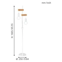Eglo Townshend Stehleuchte B X H: 25 X 166,5 Cm, Weiß/Braun 11 Eglo Townshend Stehleuchte B X H: 25 X 166,5 Cm, Weiß/Braun -Beleuchtung 12 2202