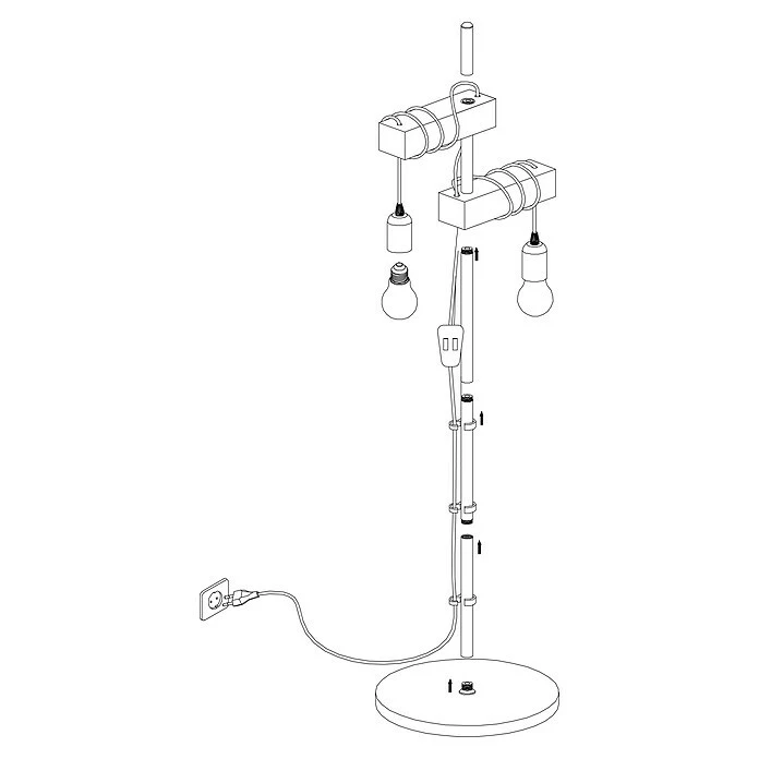 Eglo Townshend Stehleuchte B X H: 25 X 166,5 Cm, Weiß/Braun 7 Eglo Townshend Stehleuchte B X H: 25 X 166,5 Cm, Weiß/Braun – Bild 5