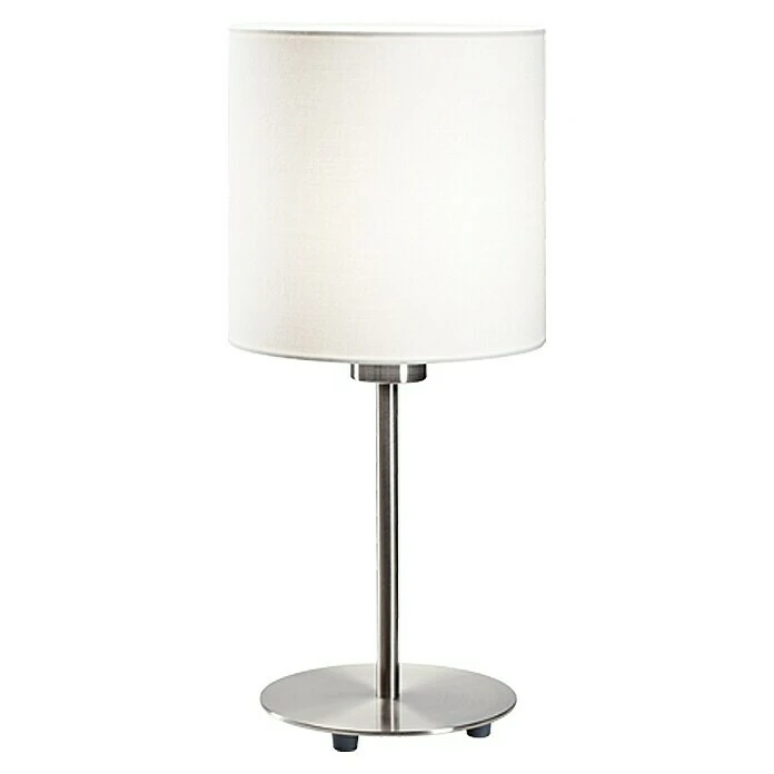 Eglo Pasteri Tischleuchte Rund 60 W, Ø X H: 180 Mm X 40 Cm, Nickel Matt, Weiß, E27 3 Eglo Pasteri Tischleuchte Rund 60 W, Ø X H: 180 Mm X 40 Cm, Nickel Matt, Weiß, E27