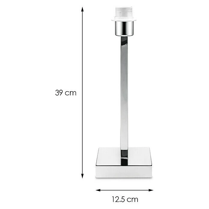 Home Sweet Home Lampenfuß Gomez 40 W, Farbe: Chrom, Höhe: 40 Cm 5 Home Sweet Home Lampenfuß Gomez 40 W, Farbe: Chrom, Höhe: 40 Cm – Bild 3