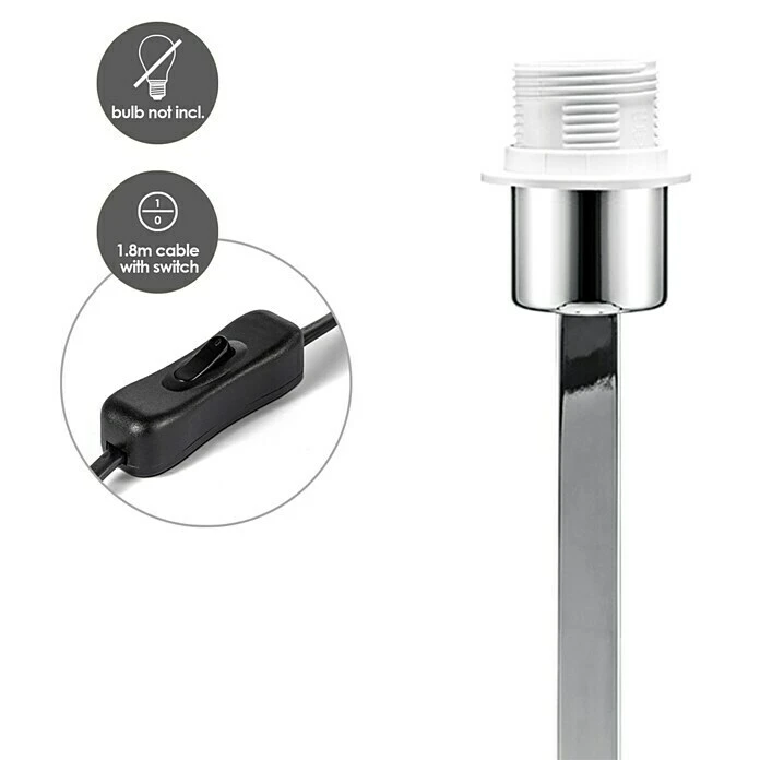 Home Sweet Home Lampenfuß Gomez 40 W, Farbe: Chrom, Höhe: 40 Cm 7 Home Sweet Home Lampenfuß Gomez 40 W, Farbe: Chrom, Höhe: 40 Cm – Bild 5