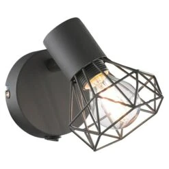 Honsel Leuchten Wandleuchte Rund Ran 40 W, Grau/Nickel, E14 -Beleuchtung 12 2355