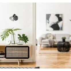 Honsel Leuchten Wandleuchte Rund Ran 40 W, Grau/Nickel, E14 -Beleuchtung 12 2356