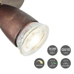 Home Sweet Home LED-Deckenstrahler Rund Curl 5,8 W, Ø X H: 20 X 14,5 Cm, Bronze, Warmweiß -Beleuchtung 12 2382