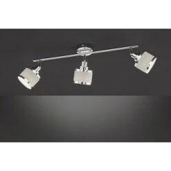 WOFI Deckenstrahler Alexia 84 W, L X B X H: 62,2 X 10 X 21,5 Cm, Chrom, E14, 3 Stk.