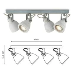 Home Sweet Home LED-Deckenstrahler Vedi 6 W, L X B X H: 9,5 X 48 X 17,5 Cm, Beton, Warmweiß -Beleuchtung 12 2437