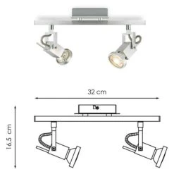 Home Sweet Home LED-Deckenstrahler Cali 5,8 W, L X B X H: 11,5 X 32 X 16,5 Cm, Aluminium, Warmweiß -Beleuchtung 12 2460