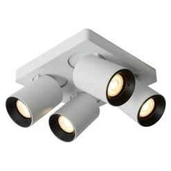 Lucide Deckenstrahler Nigel L X B X H: 20 X 20 X 11,5 Cm, Weiß, GU10