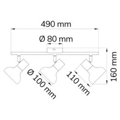 WOFI Deckenstrahler Texel 84 W, L X B X H: 49 X 13 X 16 Cm, Weiß, E14, 3 Stk. -Beleuchtung 12 2497