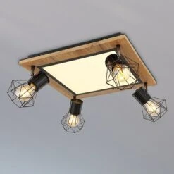 Globo Deckenstrahler PRISKA 24 W, L X B X H: 45 X 45 X 22,5 Cm, Schwarz, Sonstige, 1 Stk.