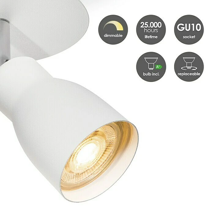 Home Sweet Home LED-Deckenstrahler Rund Alba 5,8 W, Ø X H: 11,5 X 13,5 Cm, Weiß, Warmweiß 5 Home Sweet Home LED-Deckenstrahler Rund Alba 5,8 W, Ø X H: 11,5 X 13,5 Cm, Weiß, Warmweiß – Bild 3