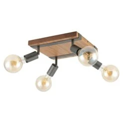 Tween Light Deckenstrahler Rom 100 W, L X B X H: 28 X 28 X 9 Cm, Braun/Schwarz -Beleuchtung 12 2526