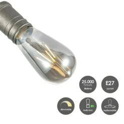 Home Sweet Home LED-Deckenleuchte Spy 4 W, L X B X H: 15 X 9,5 X 20,5 Cm, Burned Metal, Warmweiß -Beleuchtung 12 2537