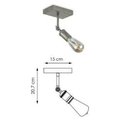 Home Sweet Home LED-Deckenleuchte Spy 4 W, L X B X H: 15 X 9,5 X 20,5 Cm, Burned Metal, Warmweiß -Beleuchtung 12 2538