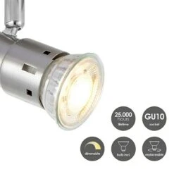 Home Sweet Home LED-Deckenstrahler Rund Cilindro 5,8 W, Ø X H: 20 X 13,7 Cm, Silber, Warmweiß -Beleuchtung 12 2547
