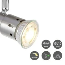Home Sweet Home LED-Deckenstrahler Rund Cilindro 5,8 W, Ø X H: 20 X 13,7 Cm, Silber, Warmweiß -Beleuchtung 12 2549