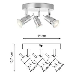 Home Sweet Home LED-Deckenstrahler Rund Cilindro 5,8 W, Ø X H: 20 X 13,7 Cm, Silber, Warmweiß -Beleuchtung 12 2550