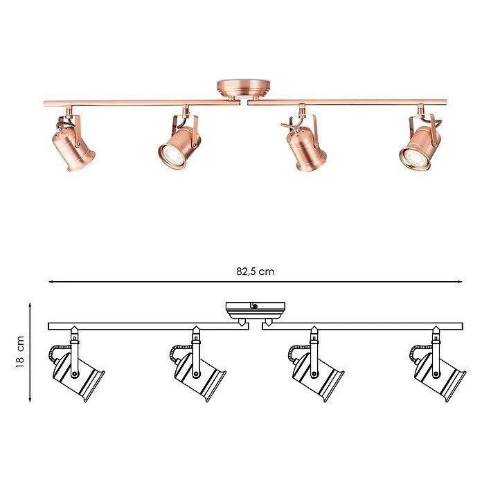 Home Sweet Home LED-Deckenstrahler Venn 5,8 W, L X B X H: 11 X 82,5 X 16 Cm, Kupfer, Warmweiß 7 Home Sweet Home LED-Deckenstrahler Venn 5,8 W, L X B X H: 11 X 82,5 X 16 Cm, Kupfer, Warmweiß – Bild 5