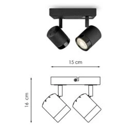 Home Sweet Home LED-Wandstrahler Manu 5,8 W, L X B X H: 16 X 16 X 15 Cm, Sandschwarz, Warmweiß -Beleuchtung 12 2580