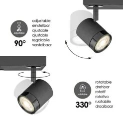 Home Sweet Home LED-Wandstrahler Manu 5,8 W, L X B X H: 16 X 16 X 15 Cm, Sandschwarz, Warmweiß -Beleuchtung 12 2581