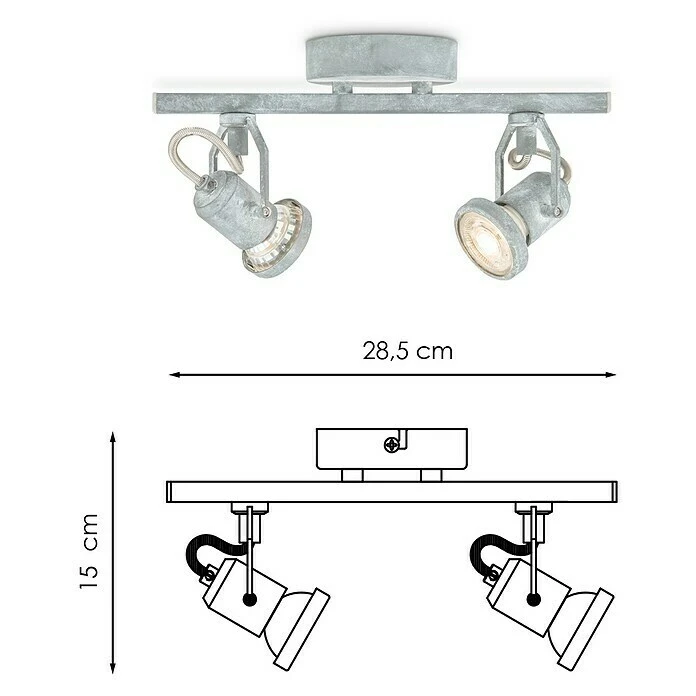 Home Sweet Home LED-Deckenstrahler Must 5,8 W, L X B X H: 9,5 X 33,5 X 15 Cm, Beton, Warmweiß 7 Home Sweet Home LED-Deckenstrahler Must 5,8 W, L X B X H: 9,5 X 33,5 X 15 Cm, Beton, Warmweiß – Bild 5