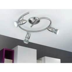 Eglo LED-Deckenstrahler MAGNUM-LED 9 W, L X B X H: 25,5 X 0 X 295 Cm, Nickel-matt/Chrom, 3 Stk.