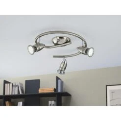 Eglo LED-Deckenstrahler MAGNUM-LED 9 W, L X B X H: 25,5 X 0 X 295 Cm, Nickel-matt/Chrom, 3 Stk. -Beleuchtung 12 2609