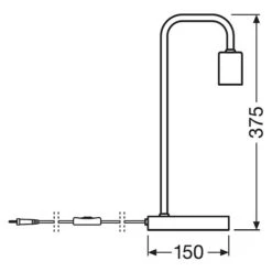 Ledvance Tischleuchte Stahl, E27 -Beleuchtung 12 261